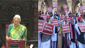 up-assembly-budget-session-uproar-samajwadi-party-mla-raising-slogans