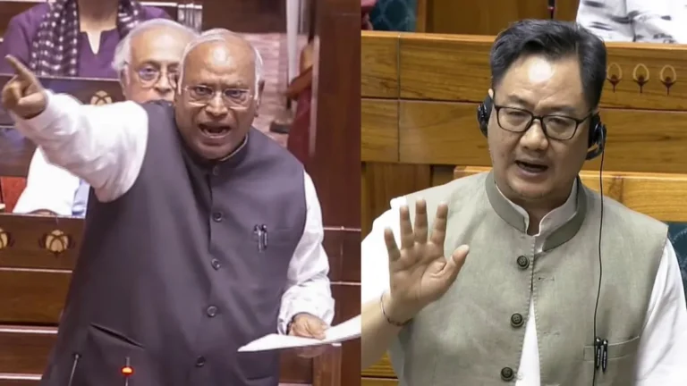 rajya-sabha-proceedings-heated-exchange-between-mallikarjun-kharge-and-kiren-rijiju--amit-shah-presence
